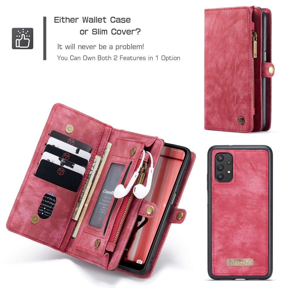 Samsung Galaxy A32 5G Multi-slot Wallet Case Red