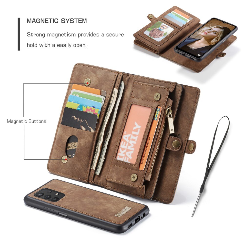 Samsung Galaxy A32 5G Multi-slot Wallet Case Brown