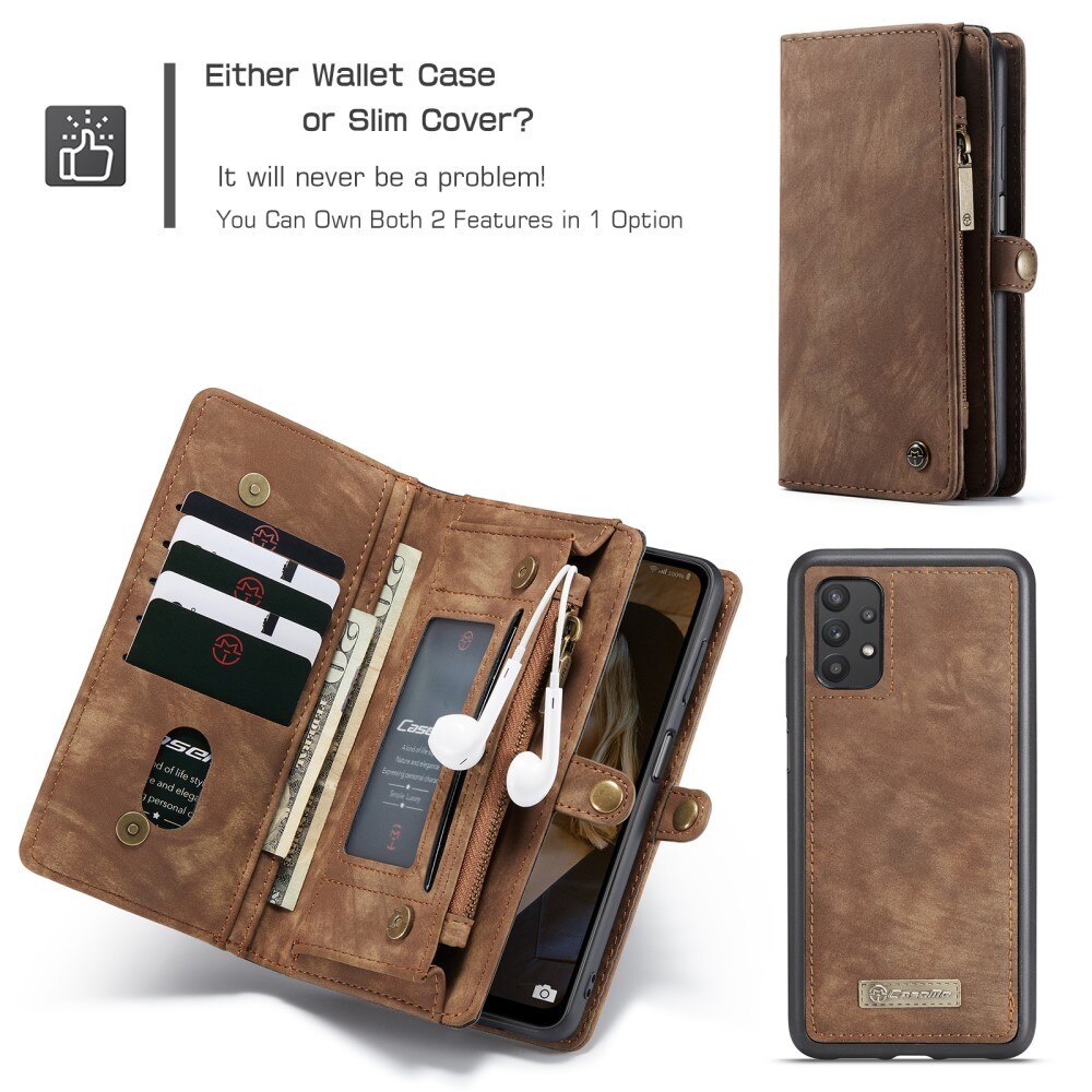 Samsung Galaxy A32 5G Multi-slot Wallet Case Brown