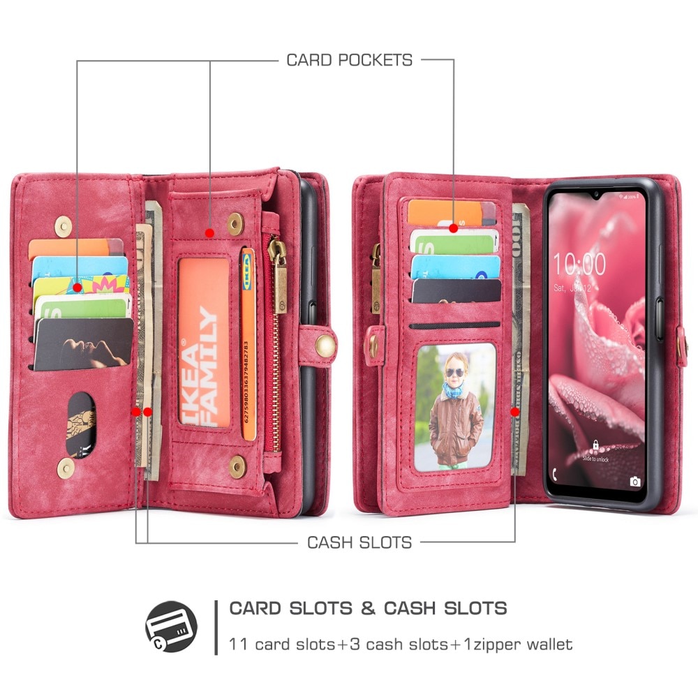 Samsung Galaxy A12 5G Multi-slot Wallet Case Red