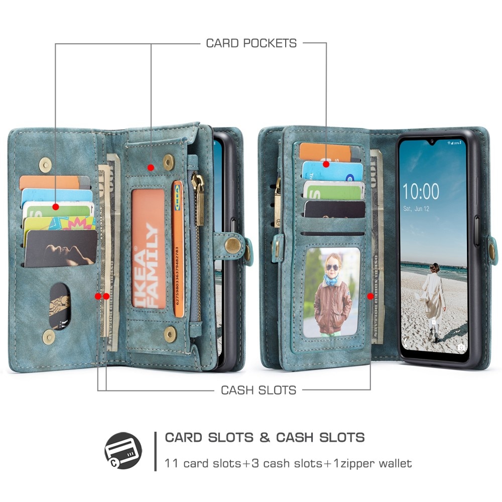 Samsung Galaxy A12 5G Multi-slot Wallet Case Blue