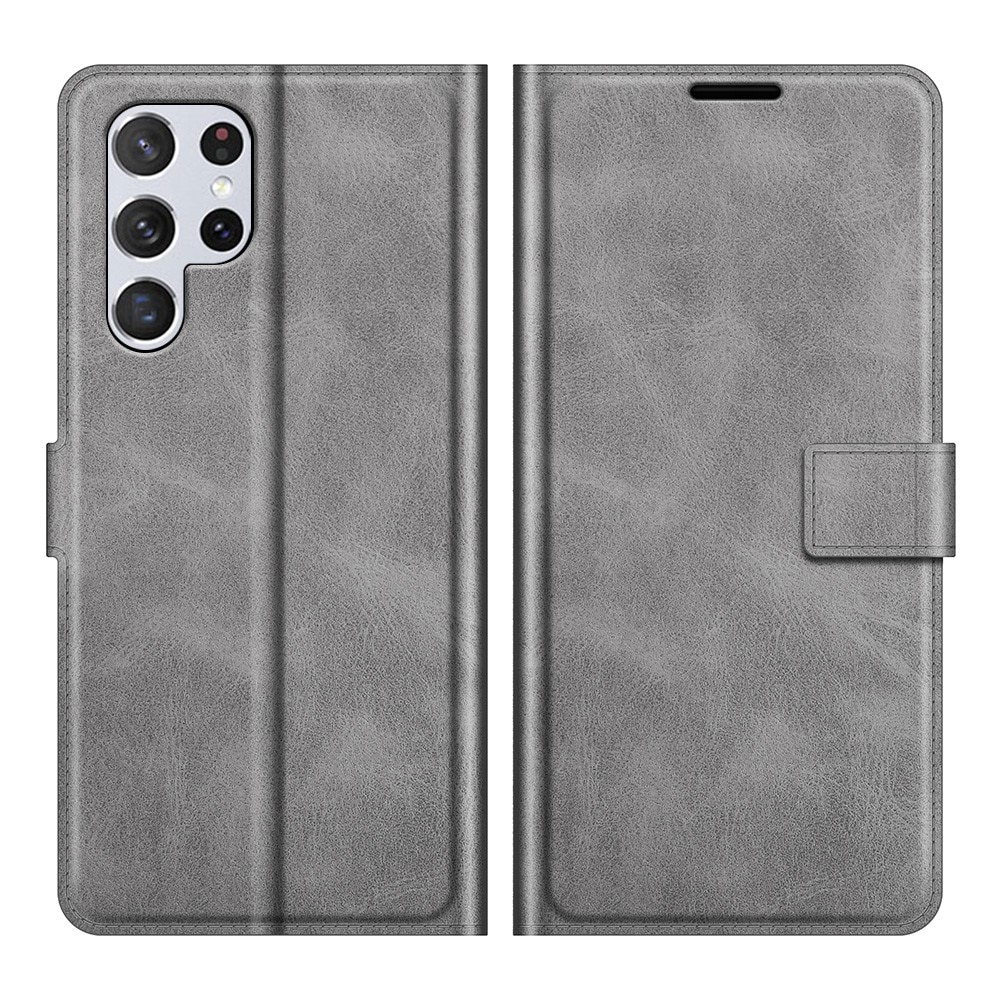 Samsung Galaxy S22 Ultra Leather Wallet Grey