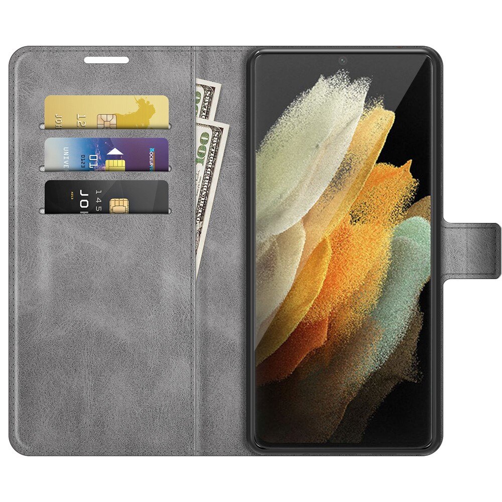 Samsung Galaxy S22 Ultra Leather Wallet Grey