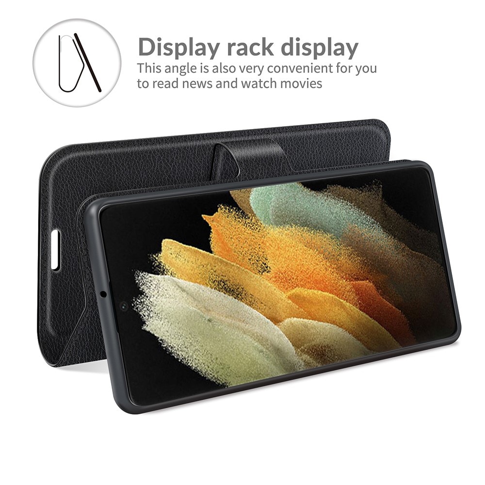 Samsung Galaxy S22 Ultra Wallet Book Cover Black