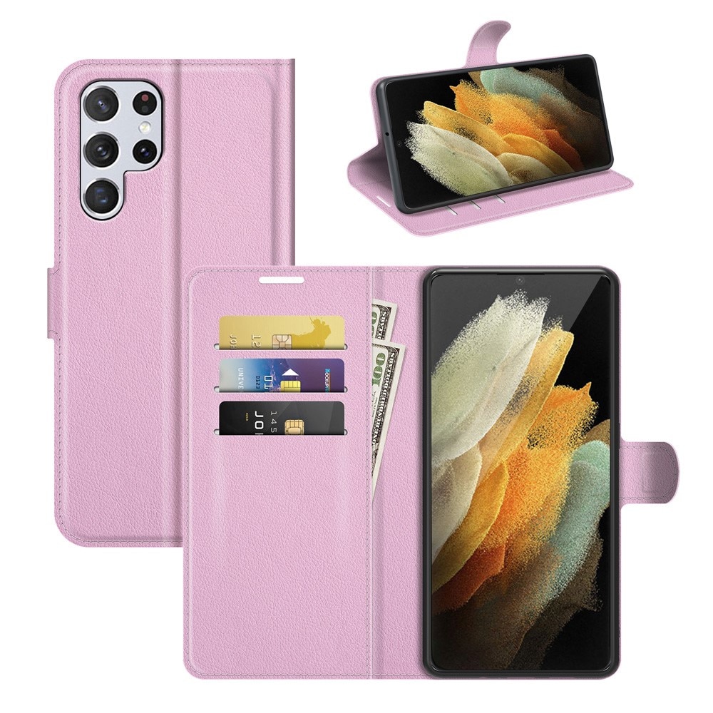Samsung Galaxy S22 Ultra Wallet Book Cover Pink
