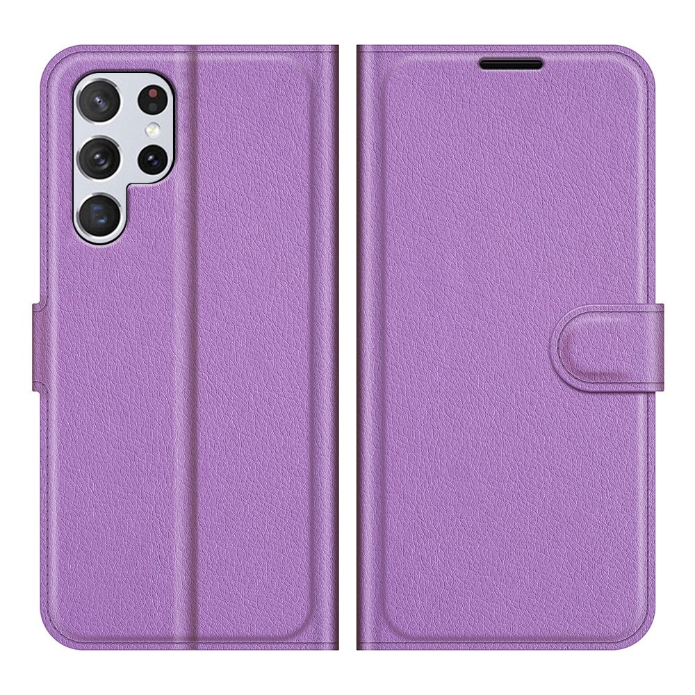 Samsung Galaxy S22 Ultra Wallet Book Cover Purple