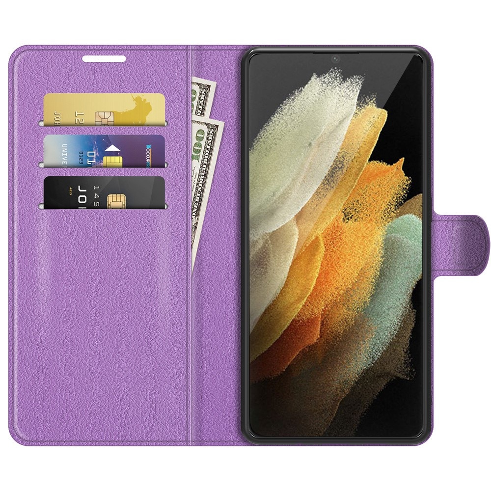 Samsung Galaxy S22 Ultra Wallet Book Cover Purple