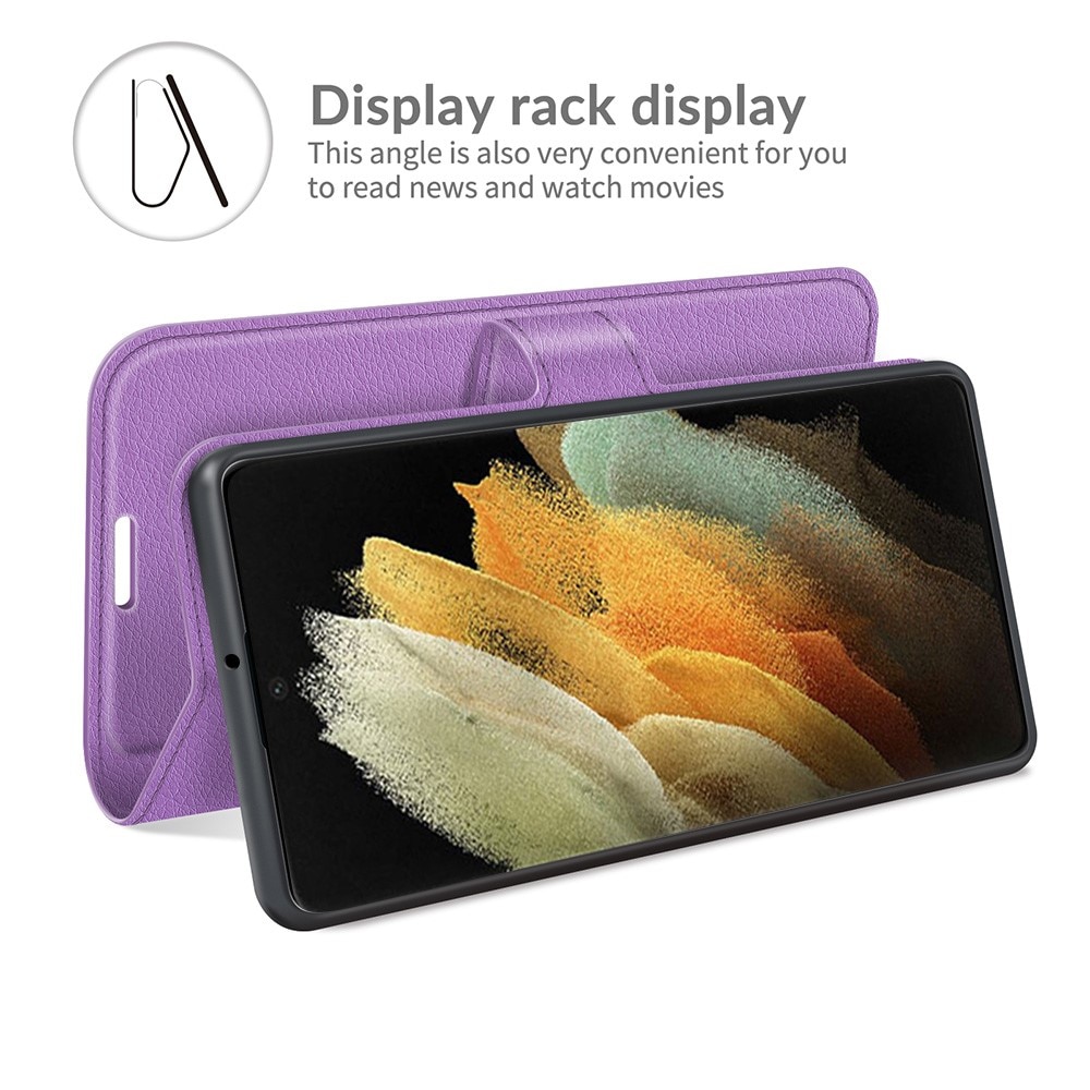 Samsung Galaxy S22 Ultra Wallet Book Cover Purple