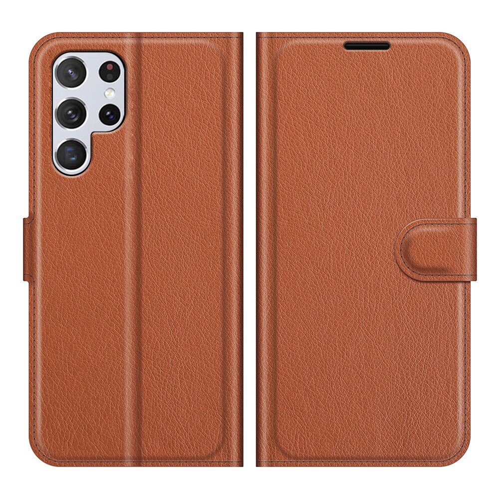 Samsung Galaxy S22 Ultra Wallet Book Cover Brown