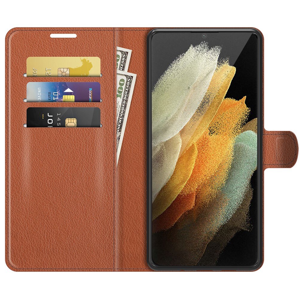 Samsung Galaxy S22 Ultra Wallet Book Cover Brown