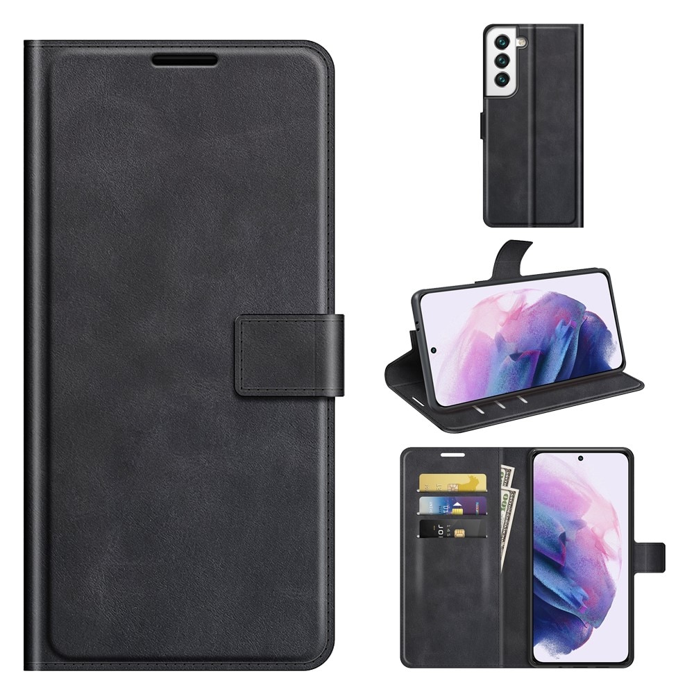Samsung Galaxy S22 Leather Wallet Black