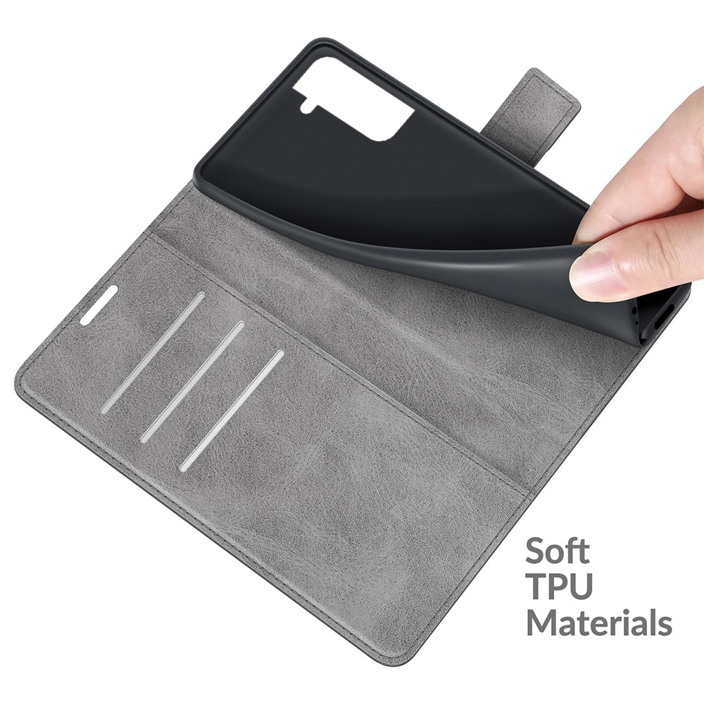 Samsung Galaxy S22 Leather Wallet Grey
