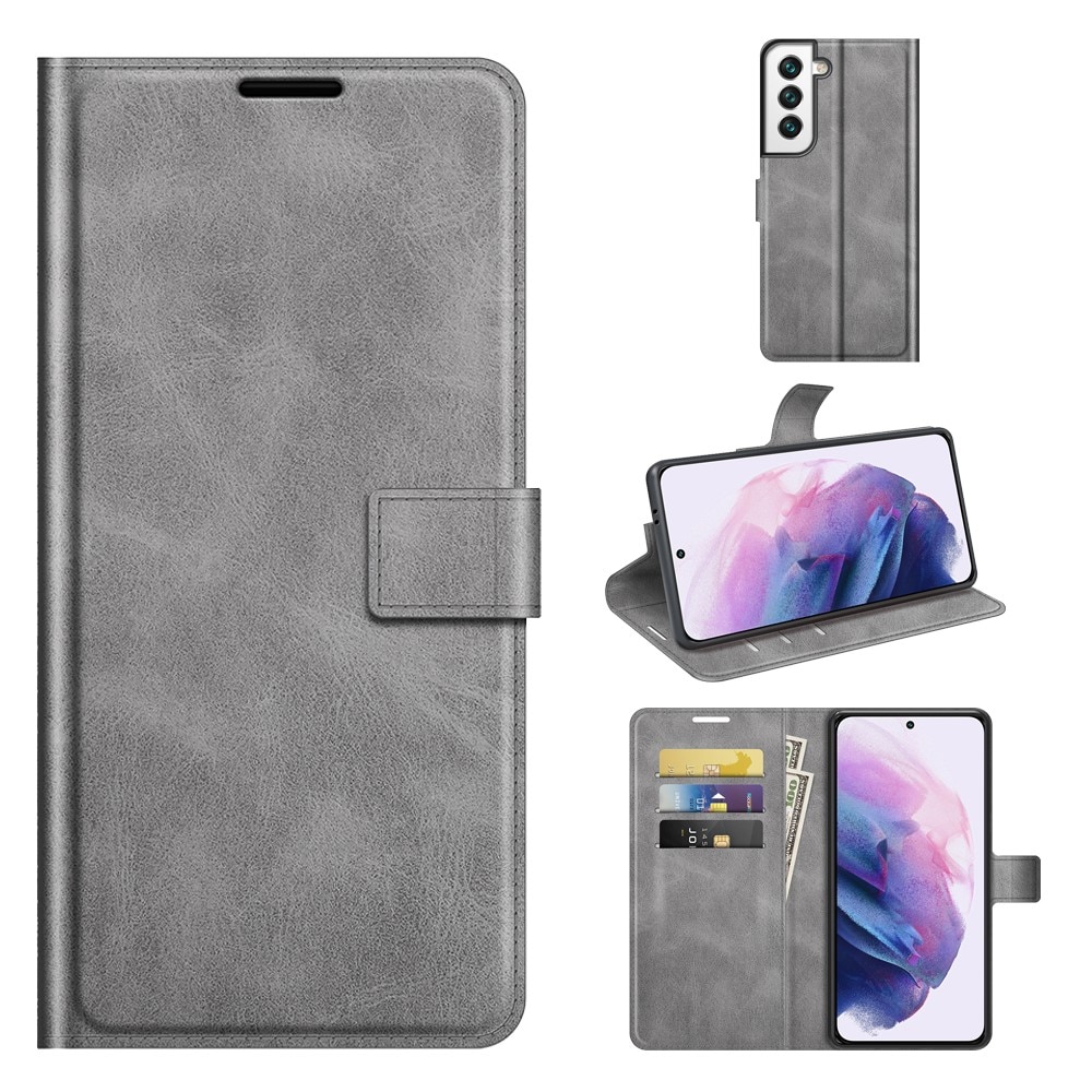 Samsung Galaxy S22 Leather Wallet Grey