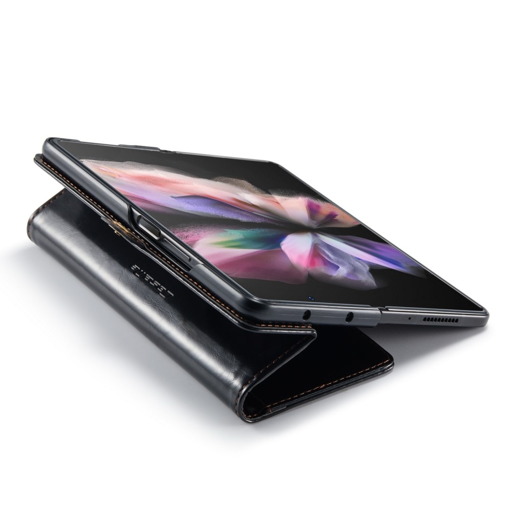 Samsung Galaxy Z Fold 3 Leather Cover Black