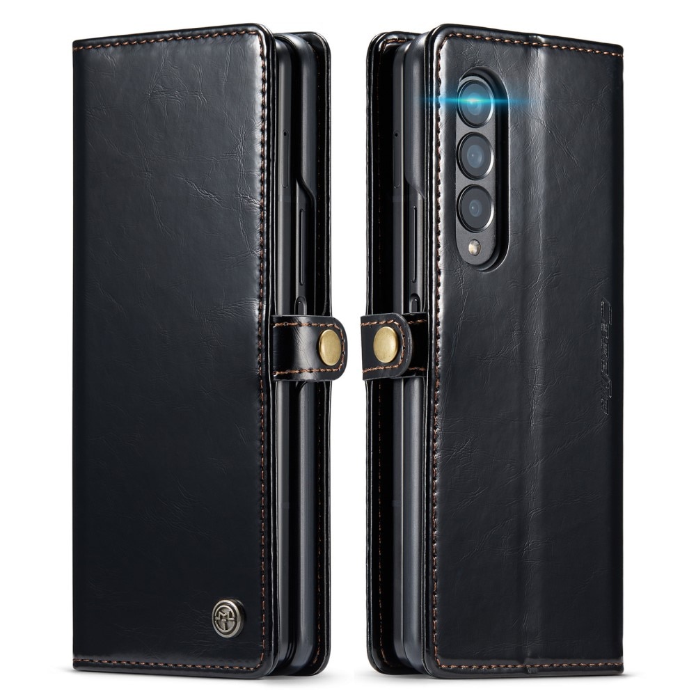 Samsung Galaxy Z Fold 3 Leather Cover Black