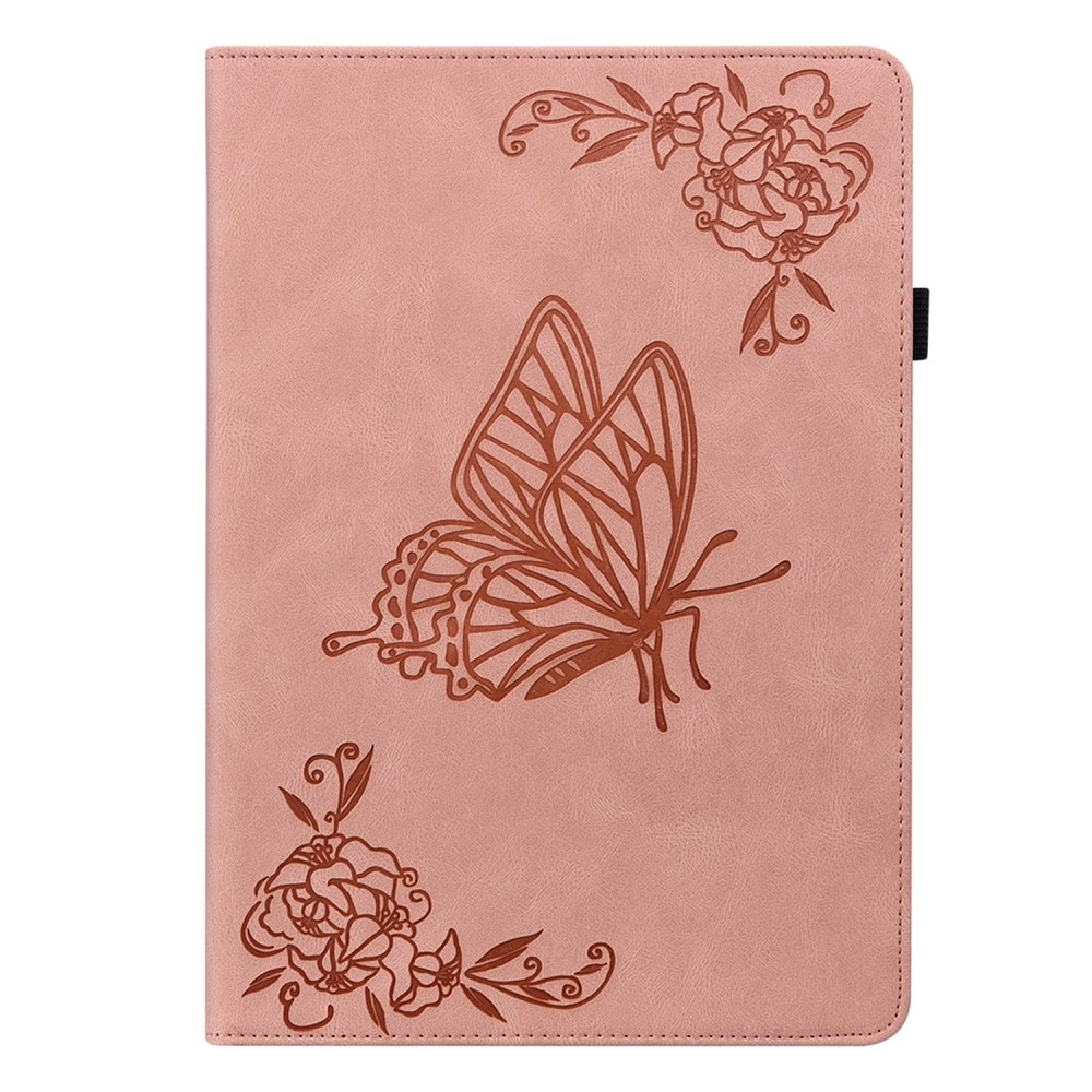 Samsung Galaxy Tab A8 10.5 Leather Cover Butterflies Pink