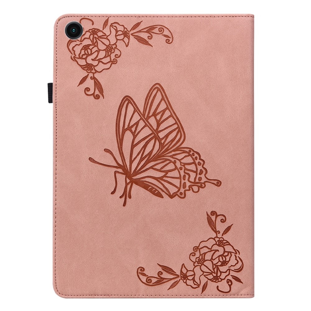 Samsung Galaxy Tab A8 10.5 Leather Cover Butterflies Pink