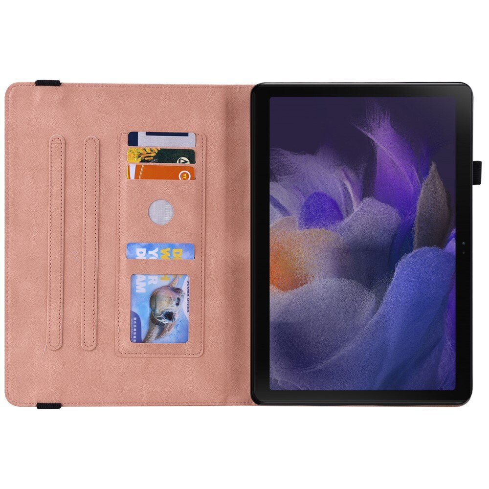 Samsung Galaxy Tab A8 10.5 Leather Cover Butterflies Pink