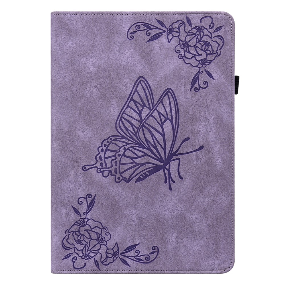 Samsung Galaxy Tab A8 10.5 Leather Cover Butterflies Purple