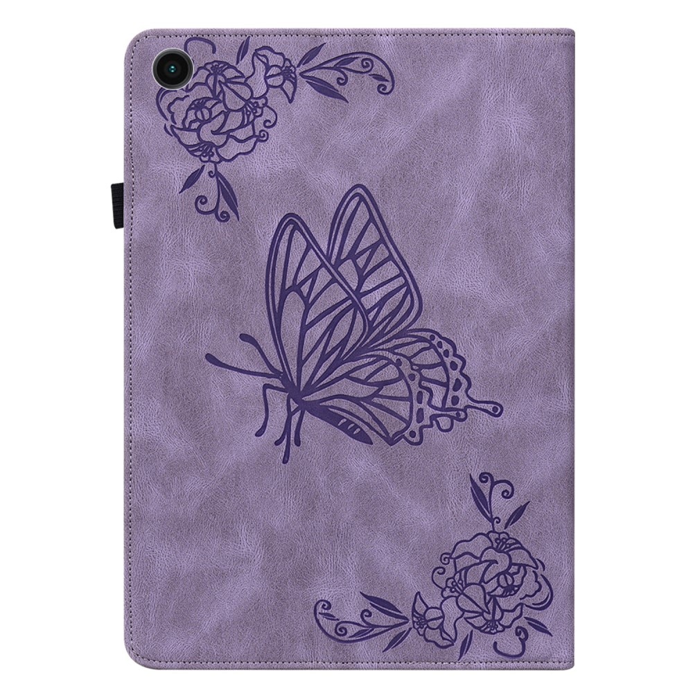 Samsung Galaxy Tab A8 10.5 Leather Cover Butterflies Purple