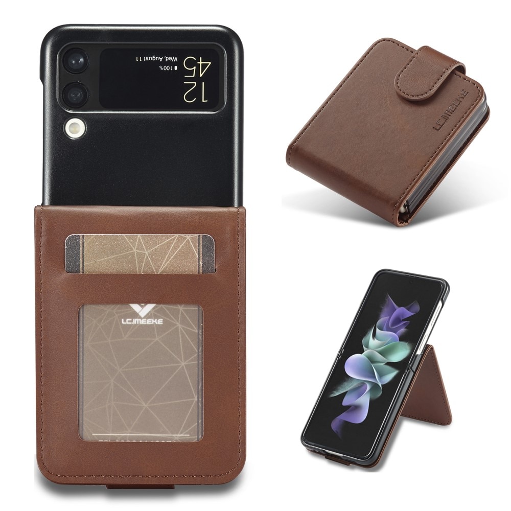 Samsung Galaxy Z Flip 3 Wallet Case Brown