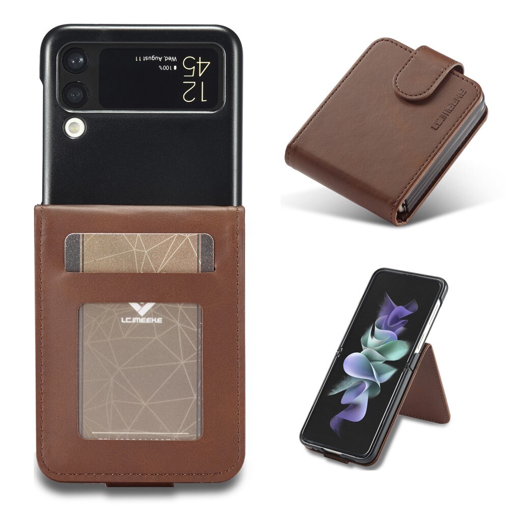 Samsung Galaxy Z Flip 3 Wallet Case Brown