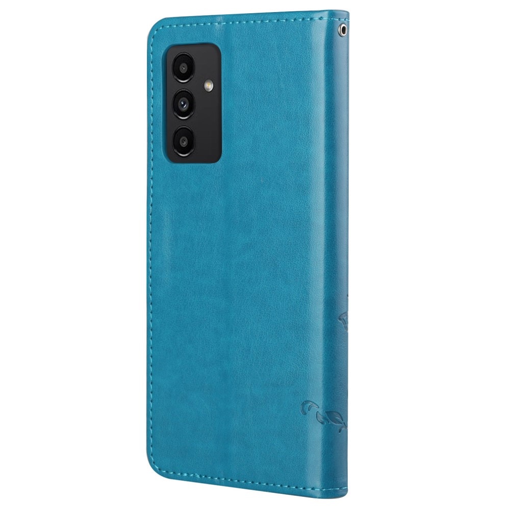 Samsung Galaxy A13 Leather Cover Imprinted Butterflies Blue