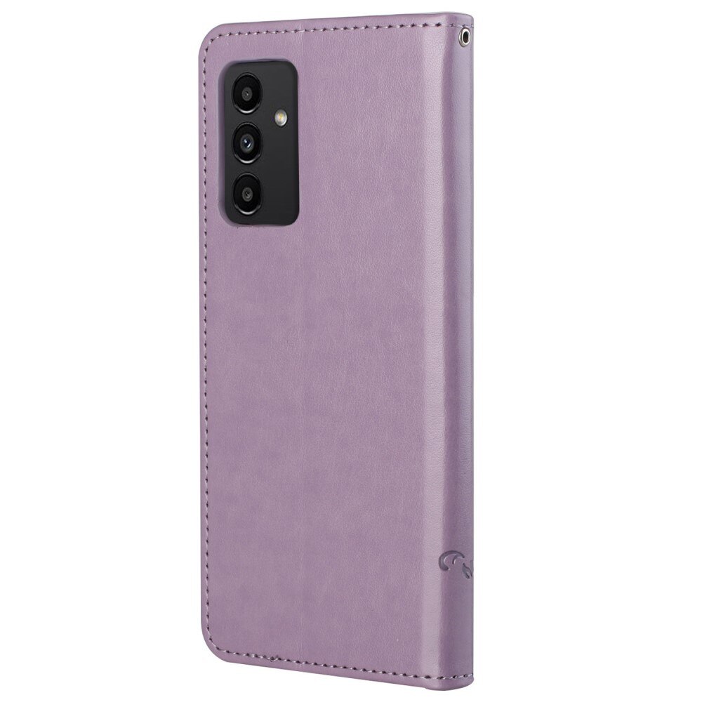 Samsung Galaxy A13 Leather Cover Imprinted Butterflies Purple