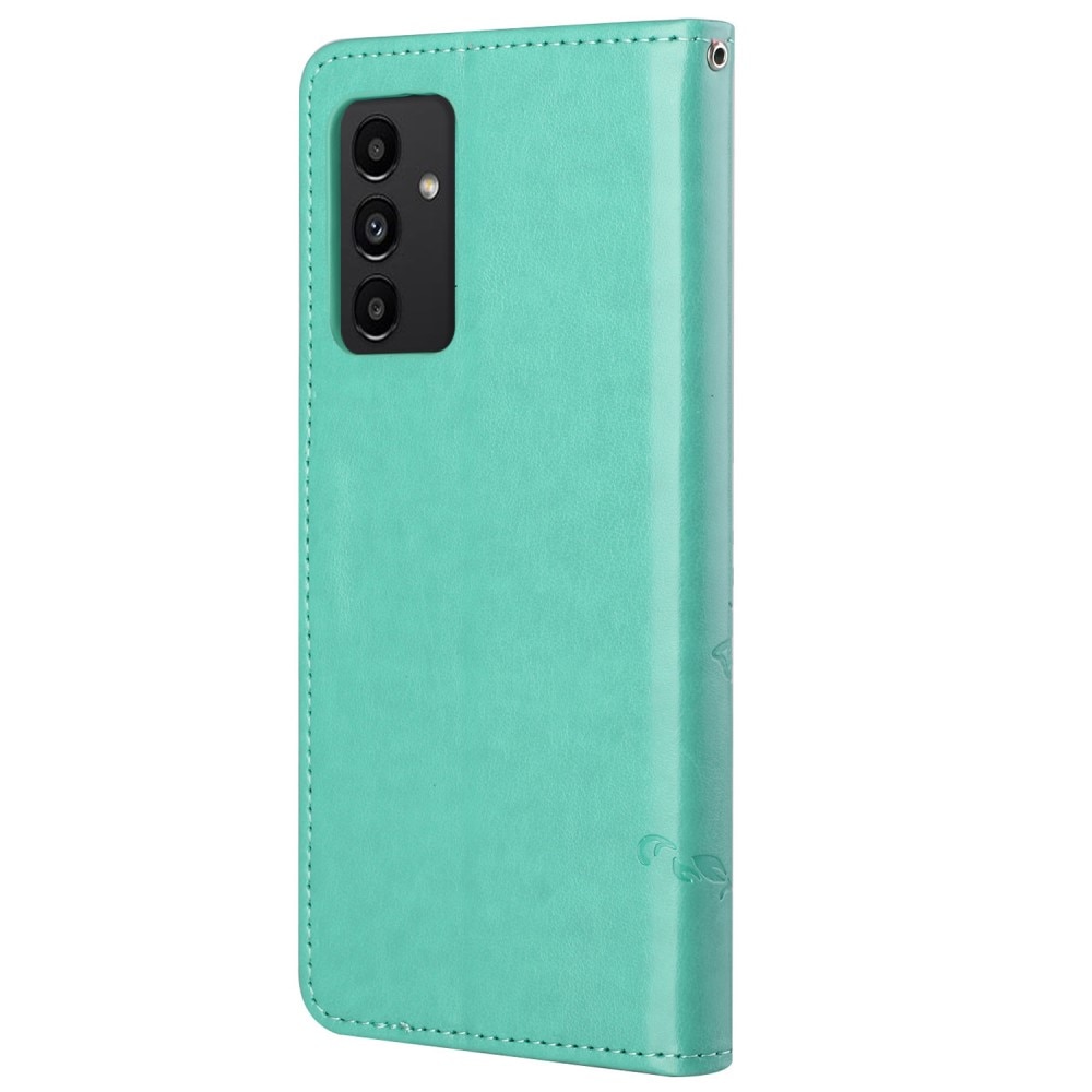 Samsung Galaxy A13 Leather Cover Imprinted Butterflies Green