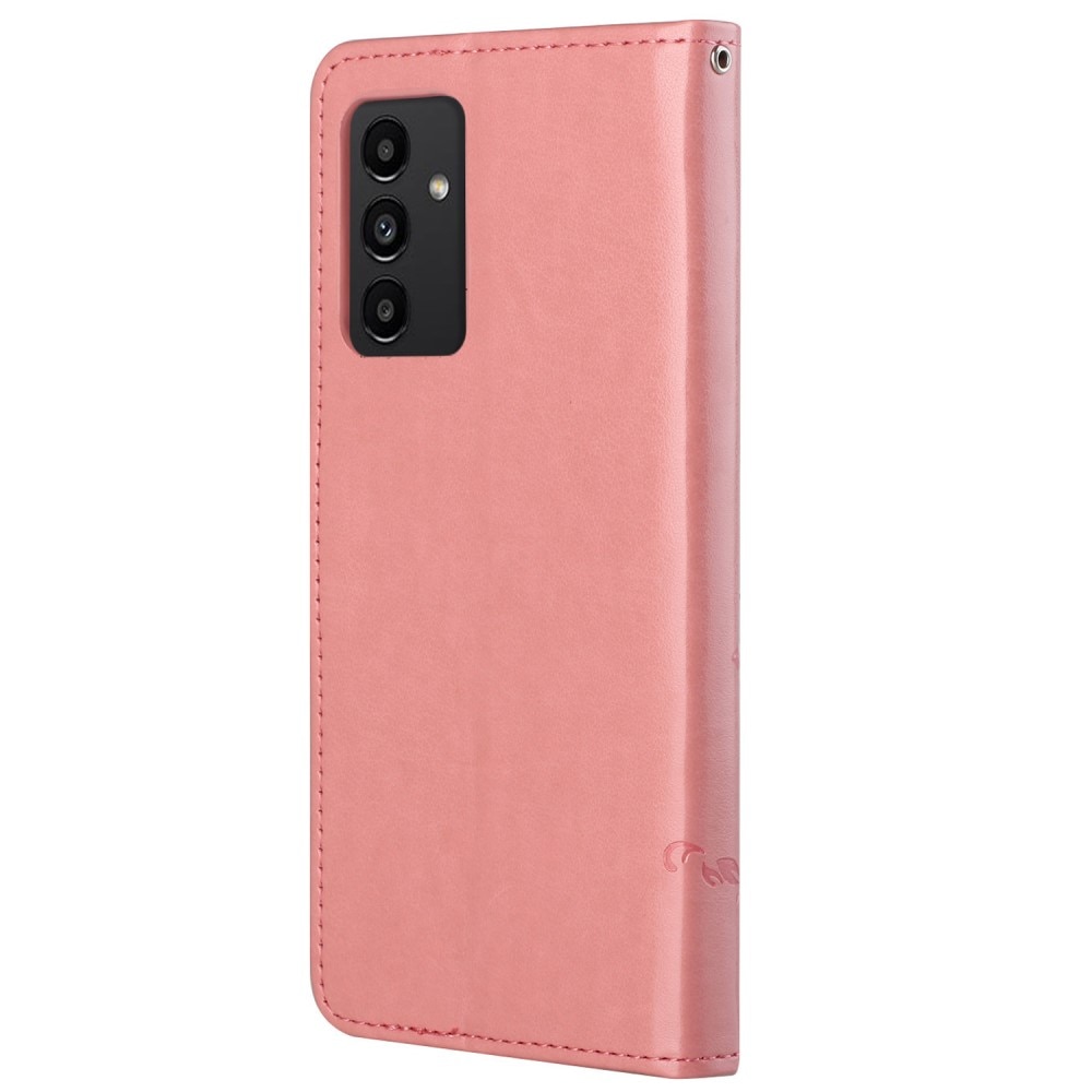 Samsung Galaxy A13 Leather Cover Imprinted Butterflies Pink