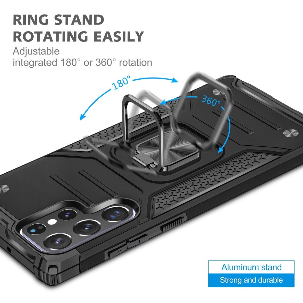 Samsung Galaxy S22 Ultra Hybrid Case Tech Ring Black