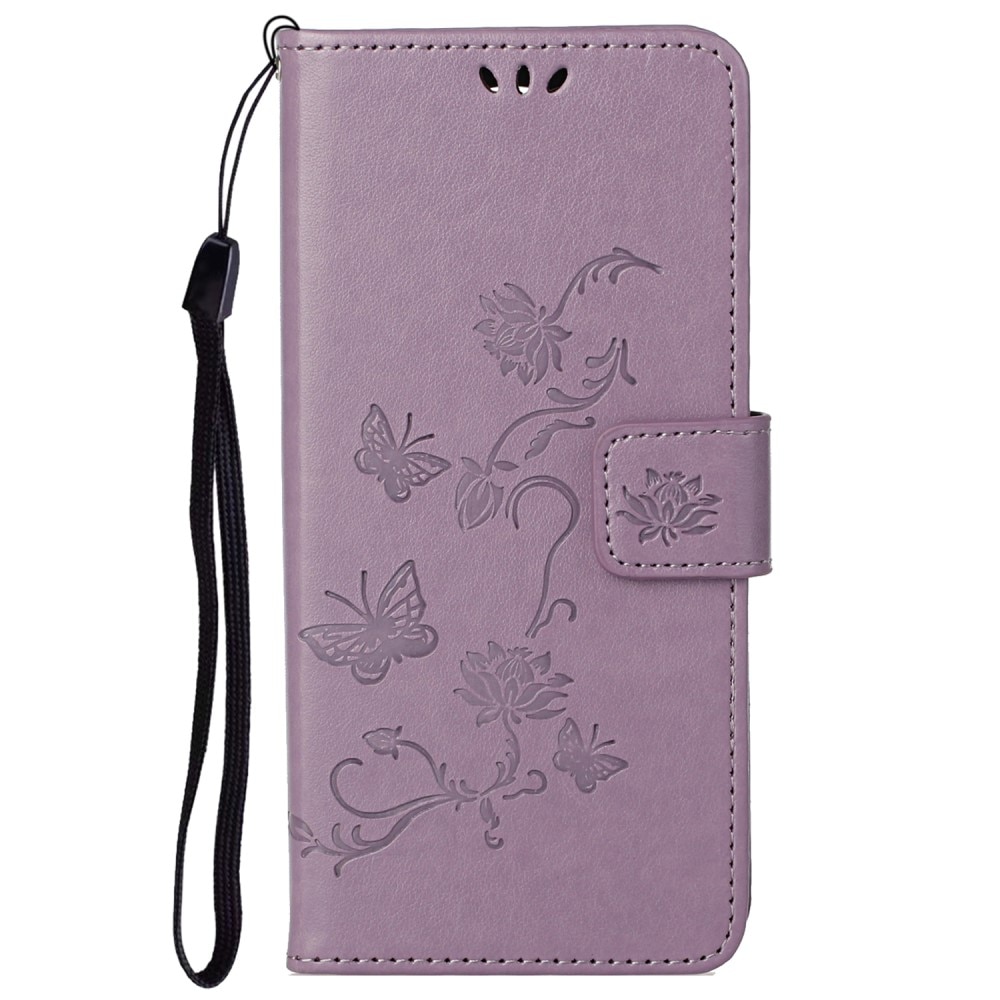 Samsung Galaxy A73 5G Leather Cover Imprinted Butterflies Purple