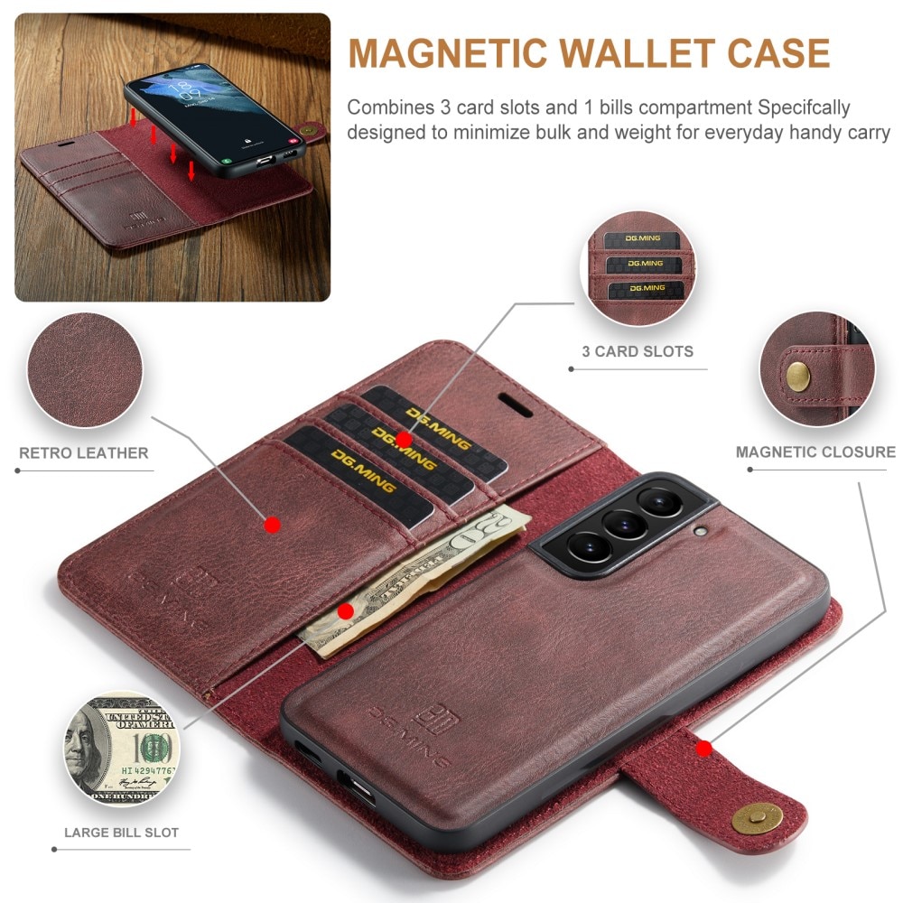 Samsung Galaxy S22 Magnet Wallet Red
