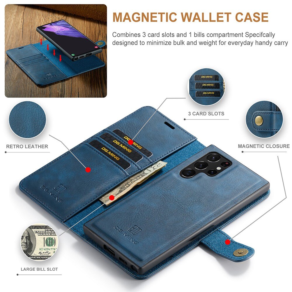 Samsung Galaxy S22 Ultra Magnet Wallet Blue