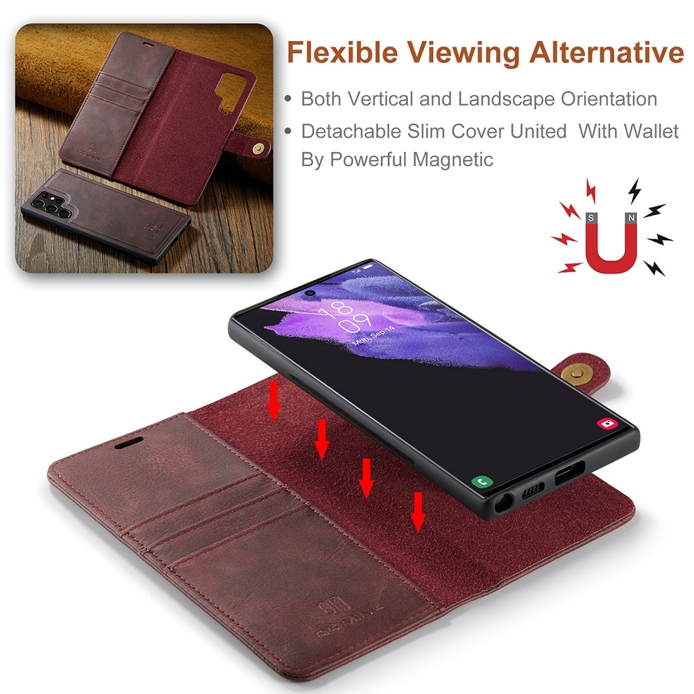 Samsung Galaxy S22 Ultra Magnet Wallet Red