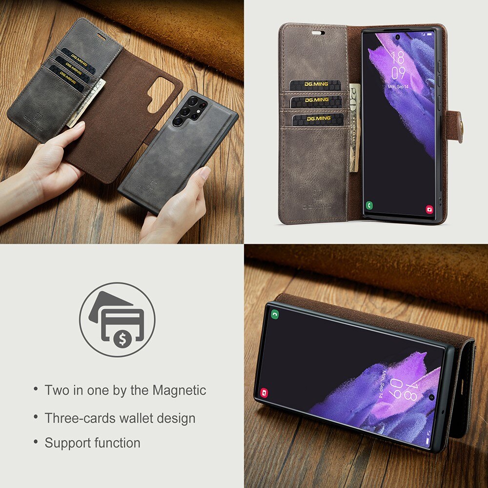 Samsung Galaxy S22 Ultra Magnet Wallet Brown