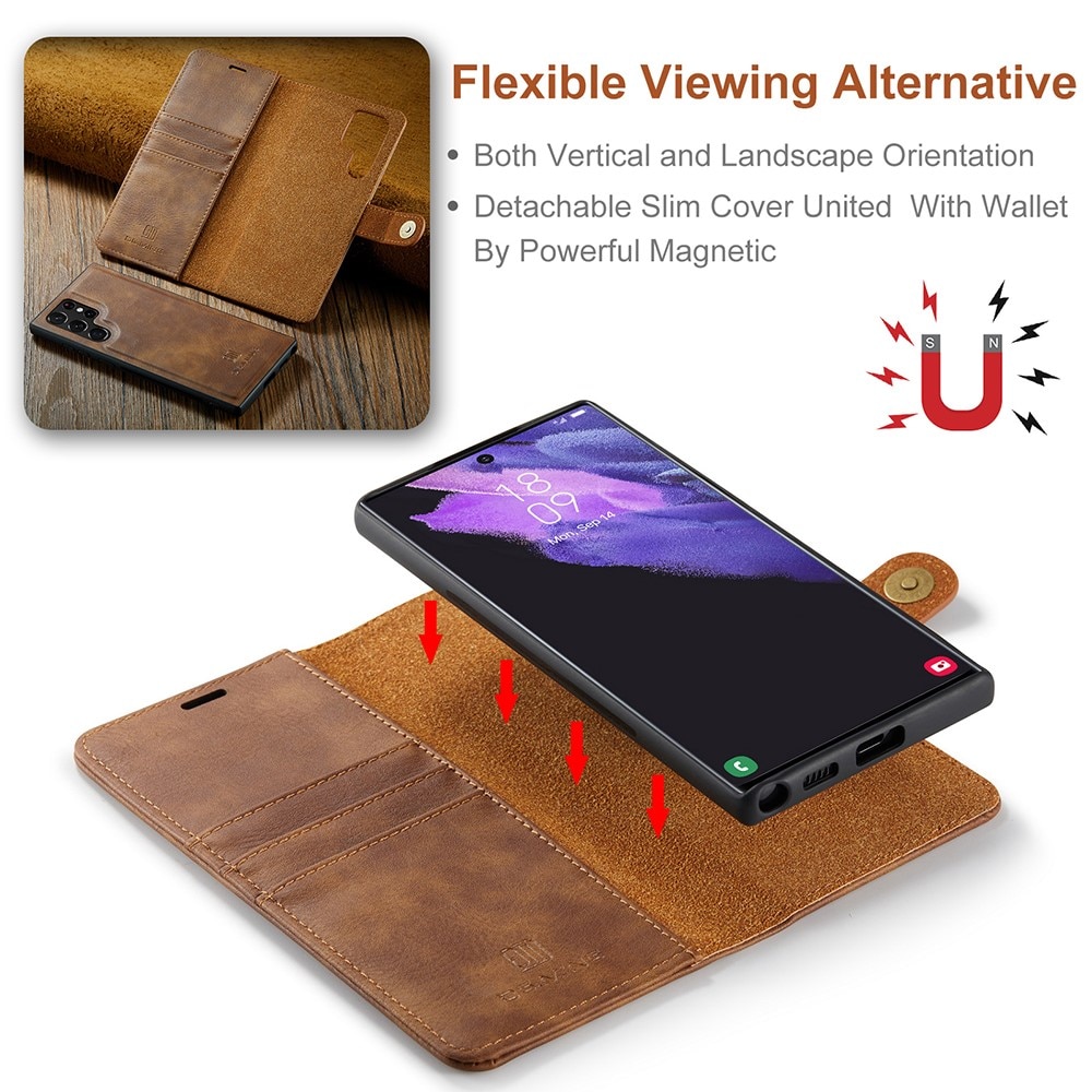 Samsung Galaxy S22 Ultra Magnet Wallet Cognac