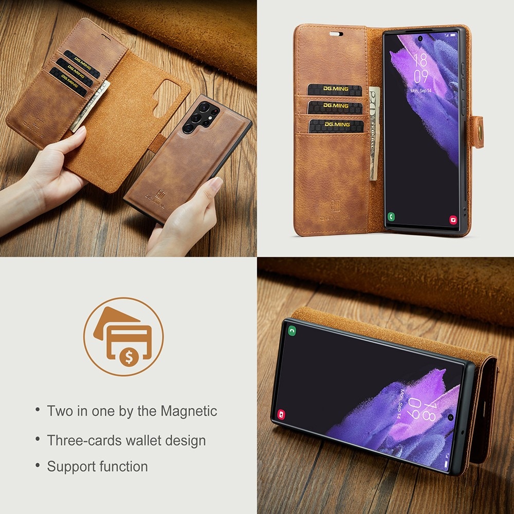 Samsung Galaxy S22 Ultra Magnet Wallet Cognac