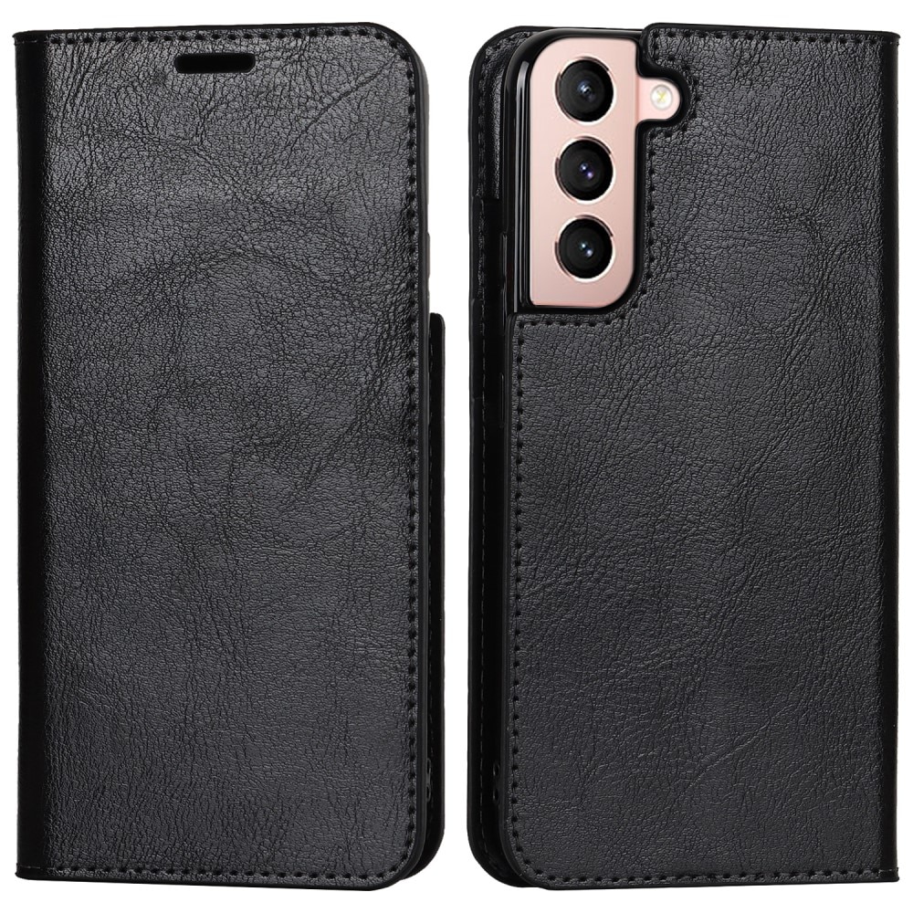 Samsung Galaxy S22 Genuine Leather Wallet Case Black