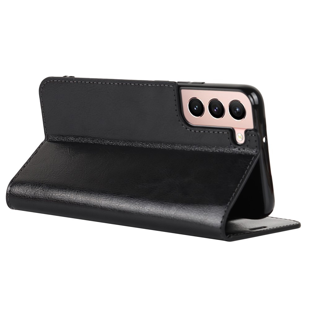Samsung Galaxy S22 Genuine Leather Wallet Case Black