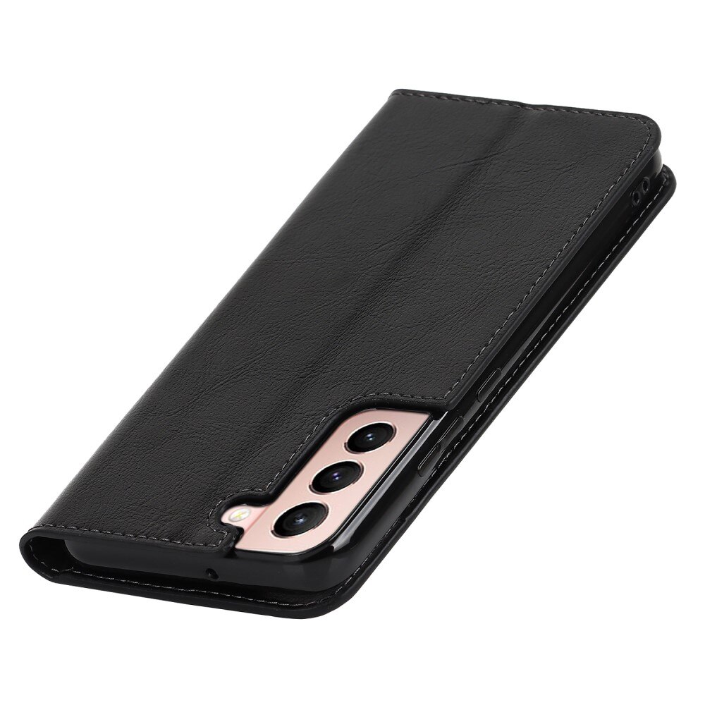 Samsung Galaxy S22 Genuine Leather Wallet Case Black