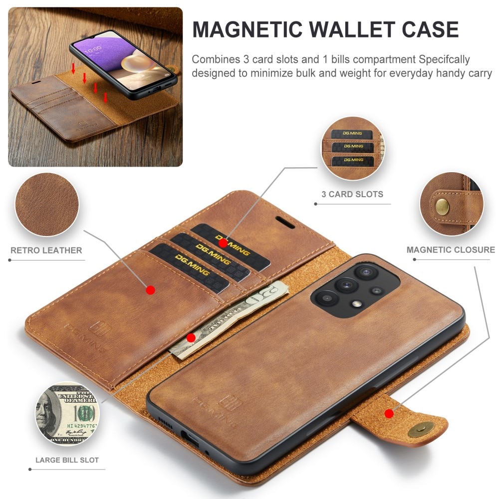 Samsung Galaxy A33 Magnet Wallet Cognac