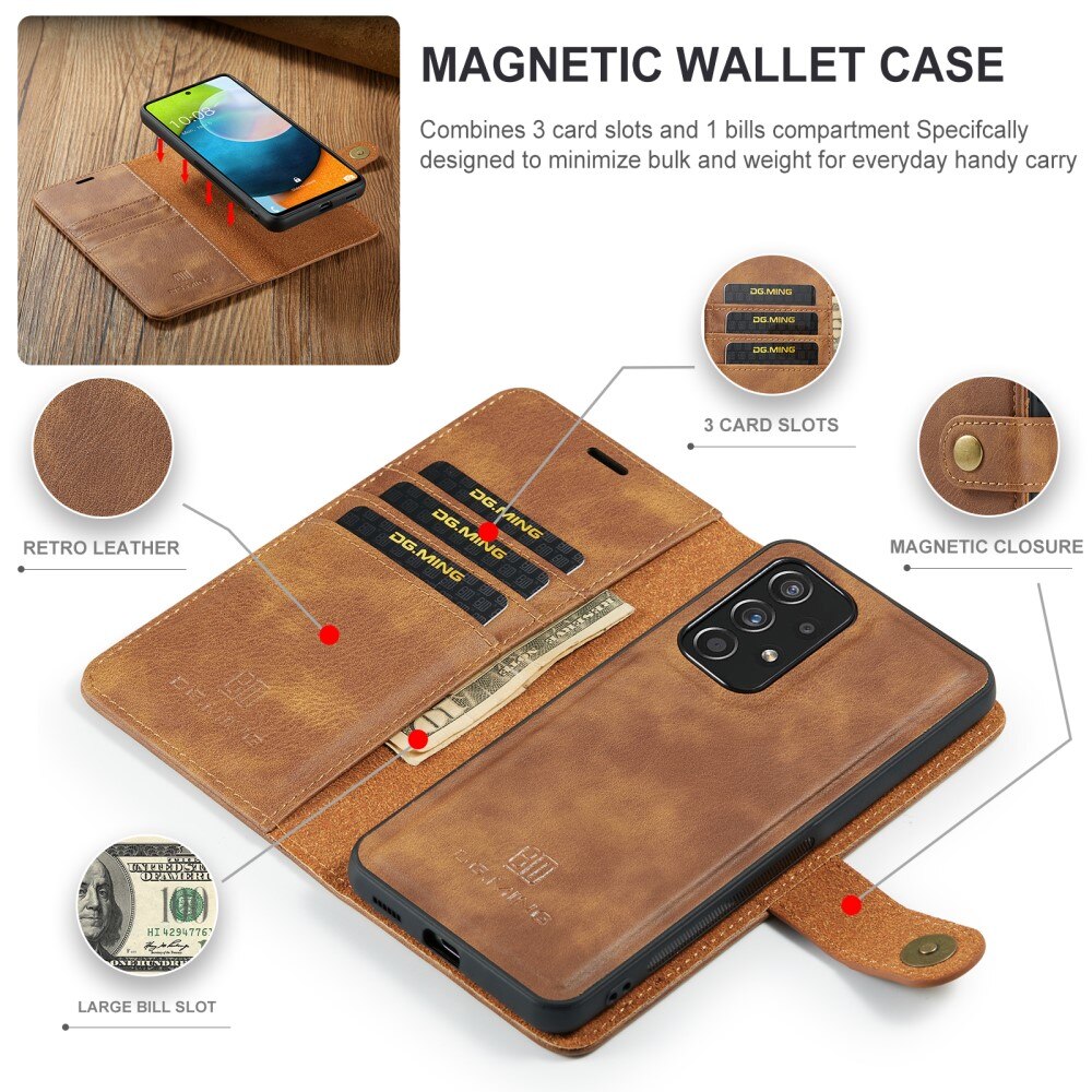 Samsung Galaxy A53 Magnet Wallet Cognac