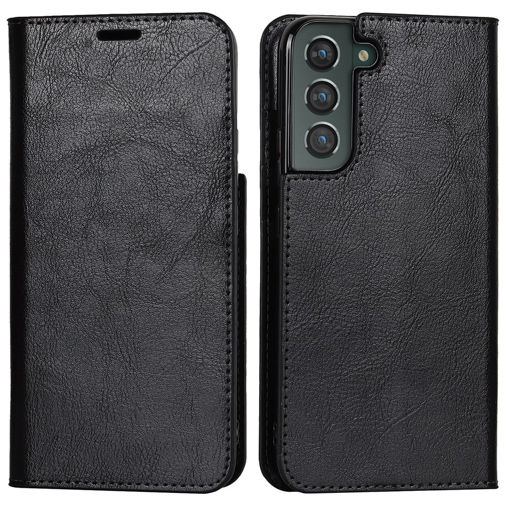 Samsung Galaxy S22 Plus Genuine Leather Wallet Case Black