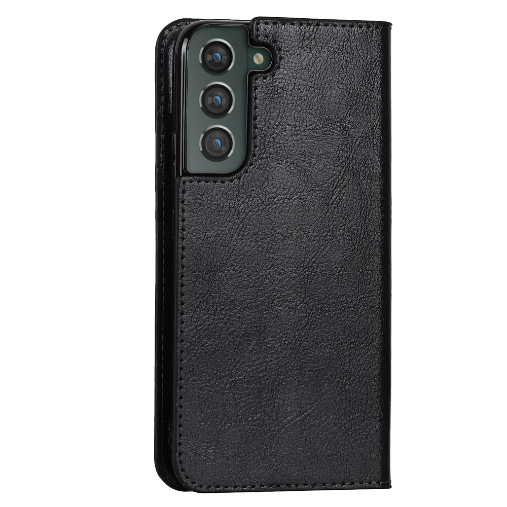 Samsung Galaxy S22 Plus Genuine Leather Wallet Case Black