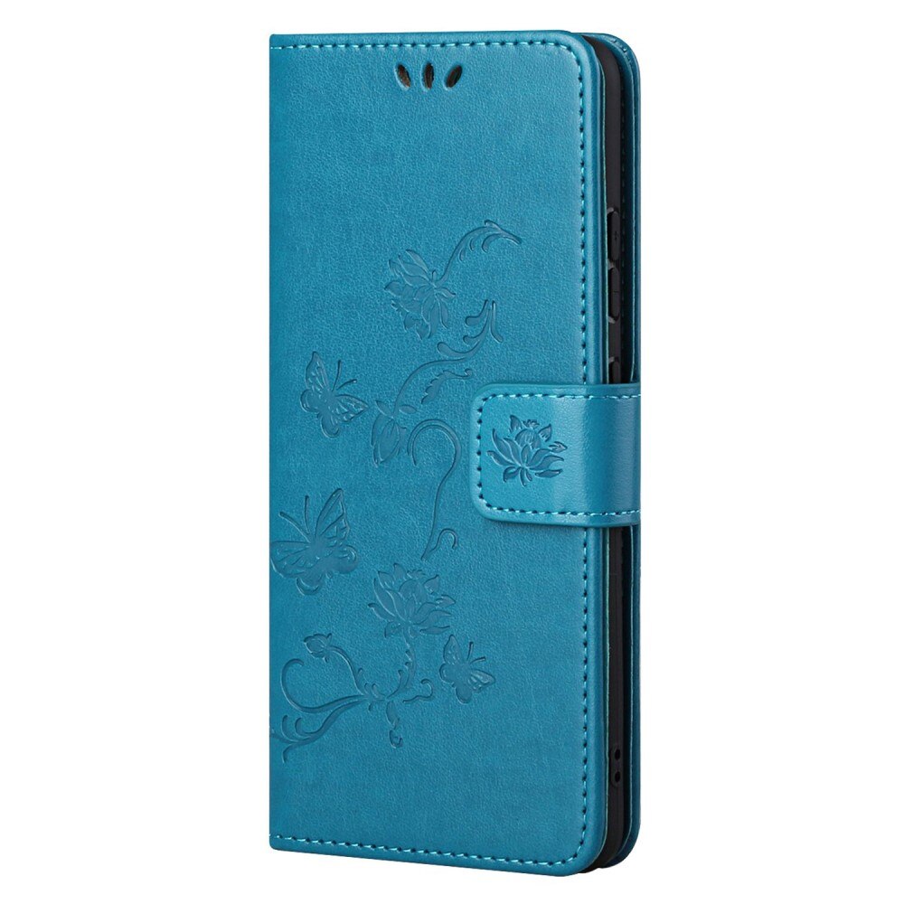 Samsung Galaxy A23 Leather Cover Imprinted Butterflies Blue