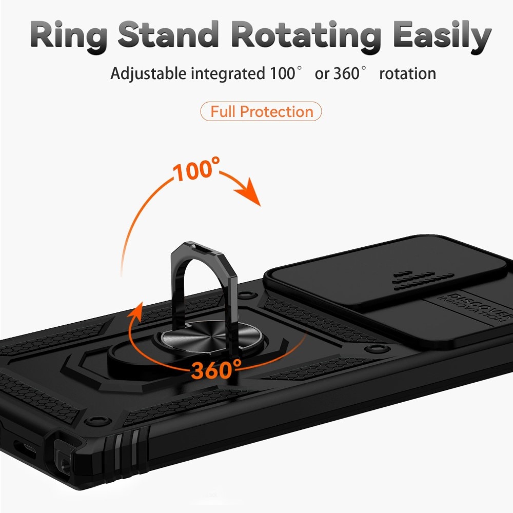 Samsung Galaxy S22 Ultra Hybrid Case Tech Ring w. Camera Protector Black