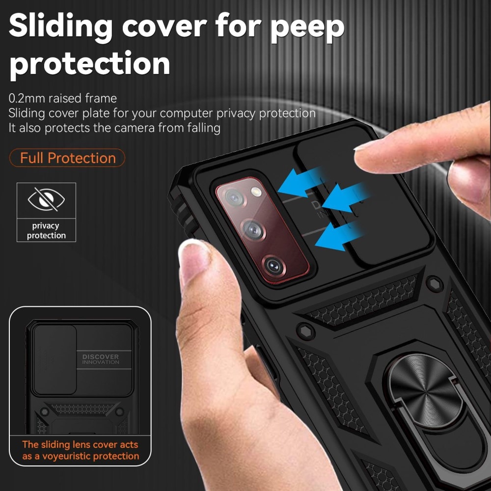 Samsung Galaxy S20 FE Hybrid Case Tech Ring w. Camera Protector black