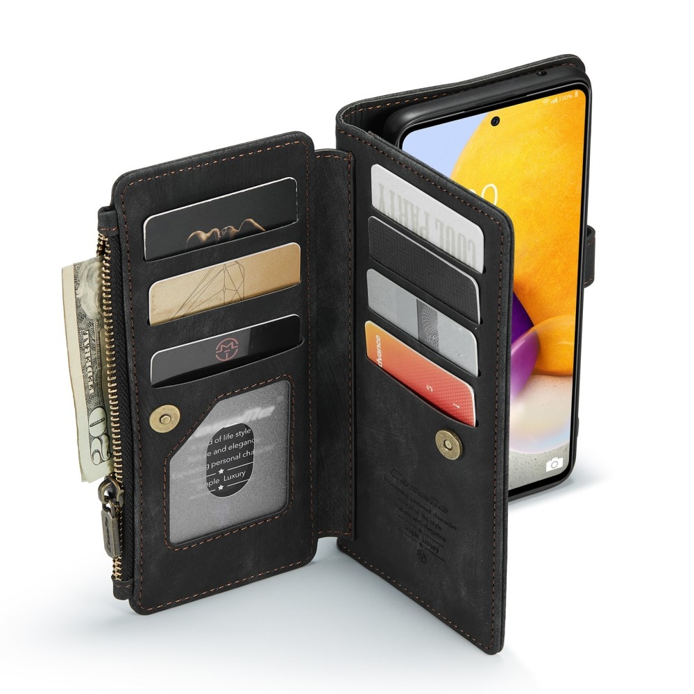 Samsung Galaxy Z Fold 3 Zipper Wallet Book Cover Black