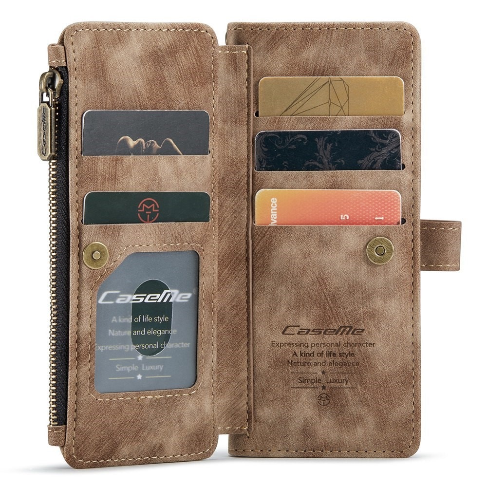 Samsung Galaxy Z Fold 3 Zipper Wallet Book Cover Brown